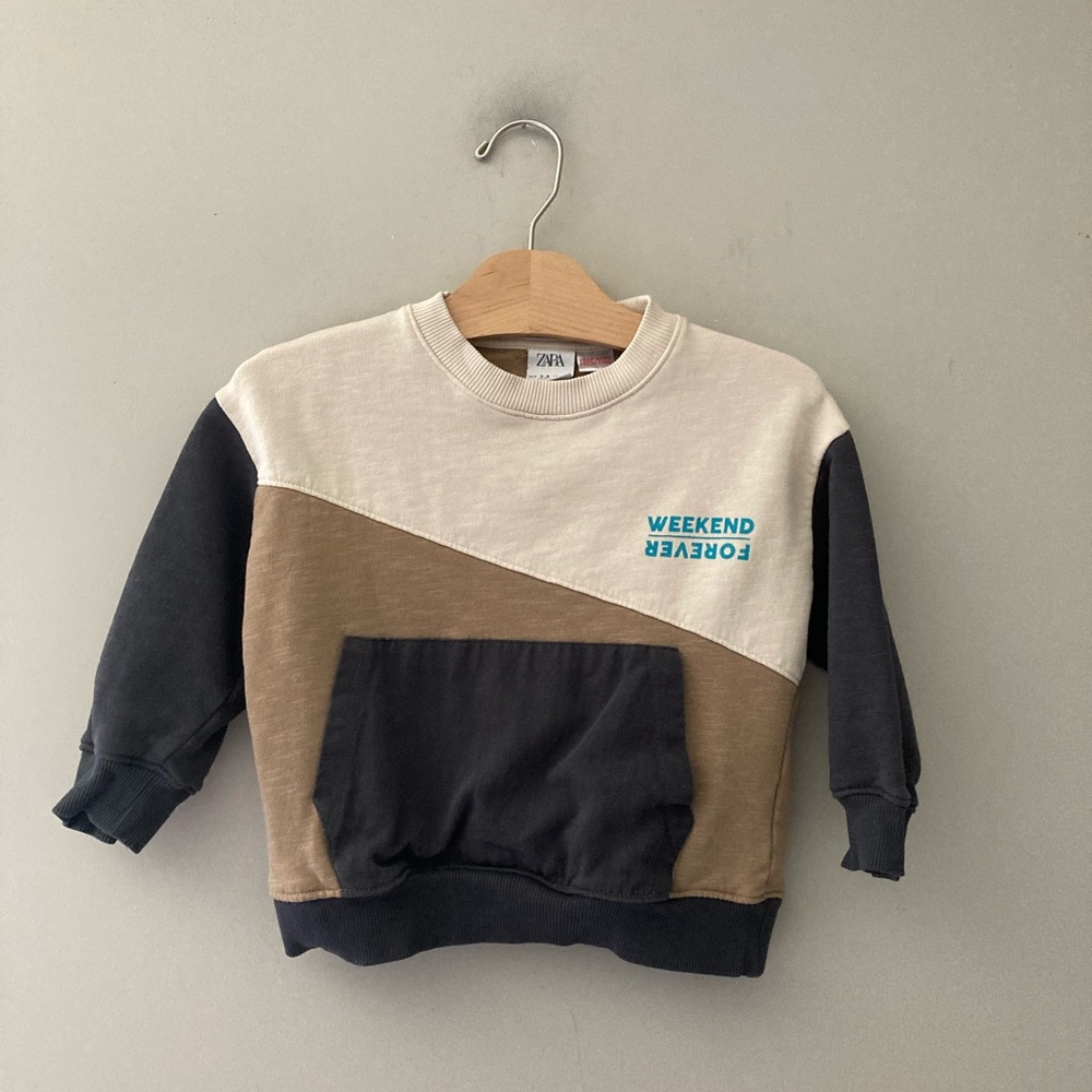 $14 ADD ON Zara sweatershirt Colorblock top shirt boys 3 4 cotton on kids h&m‎